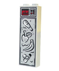 Detailed custom printed Preserved Fruit in Carbonite (1x2x5 Brick) featuring stylized fruit icons on a white lego brick, perfect for brick mocs and custom lego printing.