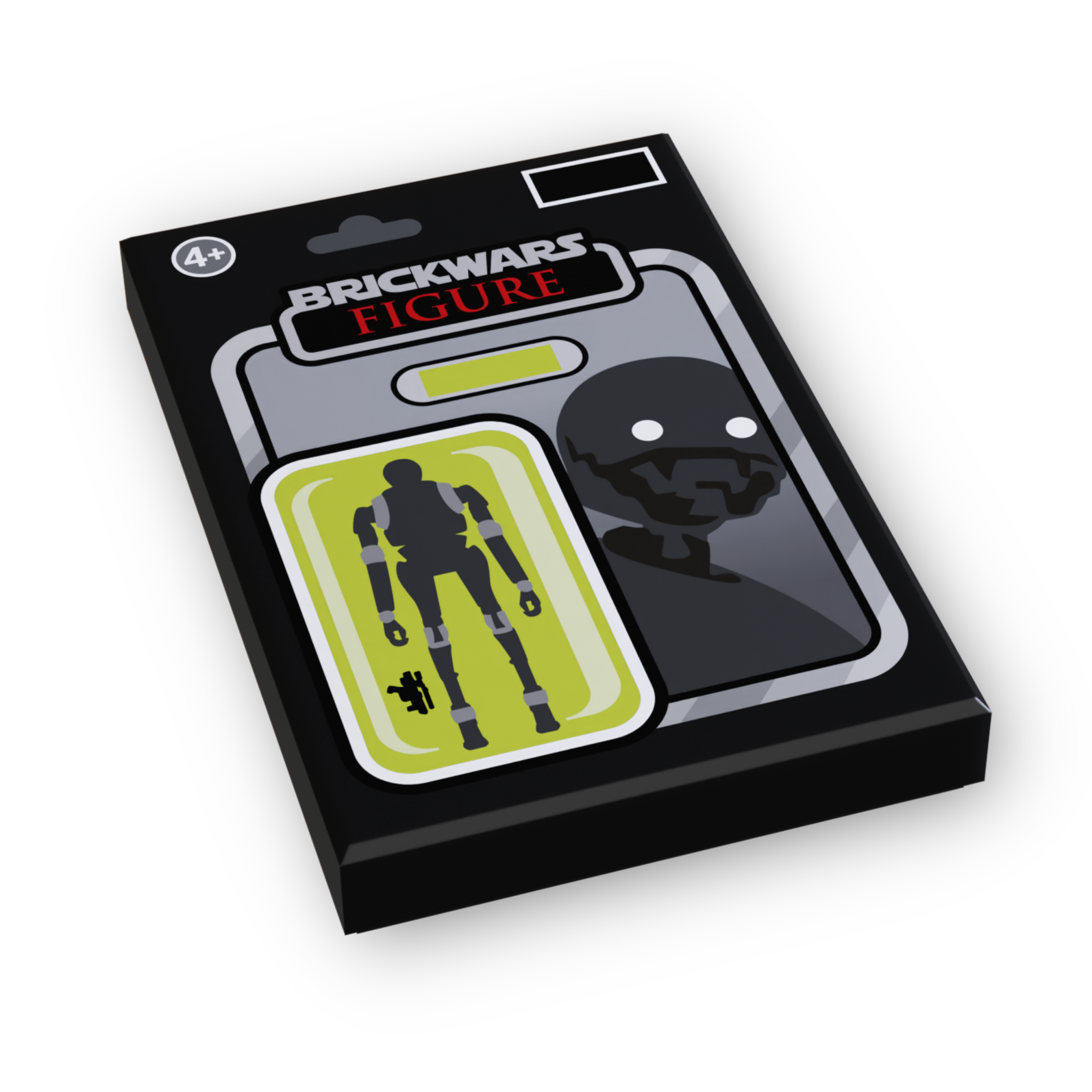 Packaging box for a K2 Droid Vintage Action Figure Tile (2x3) featuring a stylized illustration of the droid and a collectible custom printed tile for brick mocs and complete saga character icons.
