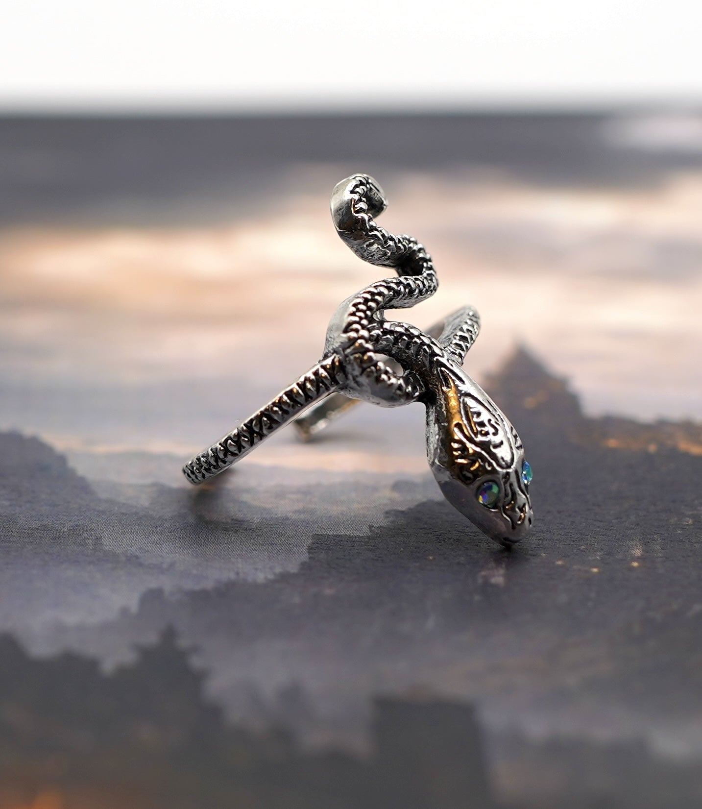 Covetous Silver Serpent Ring