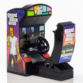 Grand Brick Auto - B3 Customs Arcade Racing Game made using LEGO parts featuring a detailed arcade racing setup with vibrant side art and functional steering wheel by B3 Customs.
