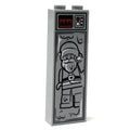 Santa Clause in Carbonite (1x2x5 Brick) made using LEGO part - B3 Customs features a custom gray LEGO brick with detailed print of Santa trapped in carbonite, inspired by iconic pop culture designs.