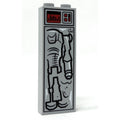 Super Battle Droid (1x2x5 Brick) in Carbonite made using LEGO parts - B3 Customs features a detailed gray brick with printed design resembling a battle droid encased in carbonite.