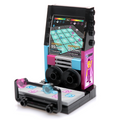 Arcade Dance Machine Minifig Building Set made using LEGO parts - B3 Customs features a colorful miniature dance pad arcade with a vibrant screen and custom printed tiles, perfect for LEGO minifigures.