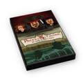 Pieces of the Caribbean: At Baseplates End Movie Cover (2x3 Tile) made using LEGO part featuring a stylized pirate crew and ships sailing near cliffs in a dramatic scene.