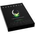 Assemble Movie Cover Tile (2x3 Tile) featuring a sleek black design with a glowing green alien figure in a crescent shape and the phrase "In space no one can hear you build," perfect for custom lego printing and brick mocs.