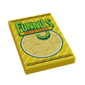 Funny's Onion Rings Minifig Snack (2x3 Tile) made using LEGO parts featuring a custom printed design by B3 Customs, perfect for adding playful brick mocs detail.