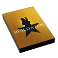 Hamilton Movie Cover (2x3 Tile) - B3 Customs featuring a custom LEGO minifigure silhouette on a gold background with a black star and the word BUILDATON, inspired by the Hamilton movie poster style.
