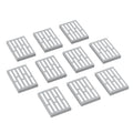 Set of ten gray rectangular light panels with linear cutout patterns designed to resemble space-themed LEGO parts from Light Panels Pack (Space, SW) made using LEGO parts - B3 Customs.