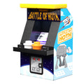 Battle of Hoth Classic Arcade Machine replica by B3 Customs, featuring detailed custom decals and controls designed for LEGO minifigures in a retro galactic arcade style.