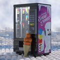 Hoth Snowcones Minifig Vending Machine Building Set made using LEGO parts - B3 Customs features a custom LEGO vending machine with vibrant snowcone graphics and detailed minifig accessories.