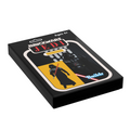 Packaging for the Vader Vintage Action Figure Tile (2x3) by B3 Customs, featuring a custom LEGO-inspired dark figure design with red lightsaber graphic.