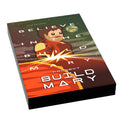 Project Build Mary Movie Cover/Poster (2x3 Tile) featuring a stylized astronaut figure on a red planet surface with Earth in the background and bold text encouraging belief in the build.