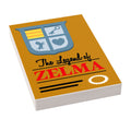 Zelma Classic Video Game Cover (2x3 Tile) made using LEGO parts - B3 Customs showcases a custom LEGO tile resembling a vintage game cover with a shield emblem and bold text design.