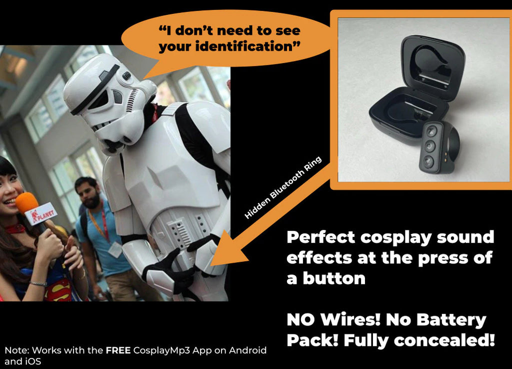 Cosplay Bluetooth Sound Trigger Ring (Wired Sound Glove Alternative)