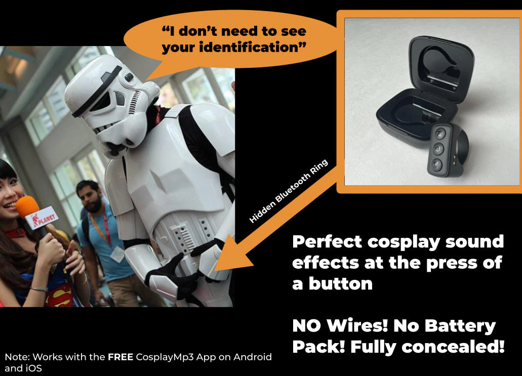 Cosplay Bluetooth Sound Trigger Ring (Wired Sound Glove Alternative)