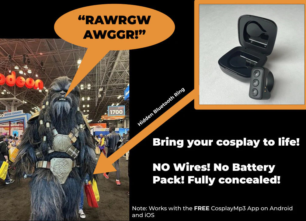 Cosplay Bluetooth Sound Trigger Ring (Wired Sound Glove Alternative)