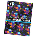 Package featuring 80's and 90's Arcade Carpet 6x6 Tiles (Planets) made with LEGO parts - Pack of 10, showcasing colorful retro planets and space design.